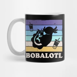 Vintage Retro Bobalotl Boba Tea Cute Axolotl Mug